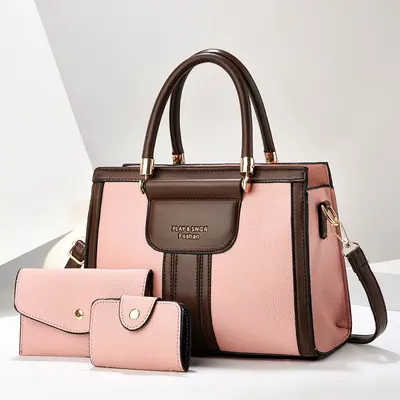 Three-Piece Women's Bag Set with Large-Capacity Diaper Bag and Crossbody Bag - 2
