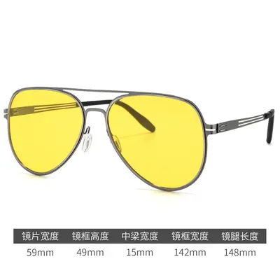Herren-Sonnenbrille Polarisiert Doppelsteg Piloten-Form Große Größe UV-Schutz - 10