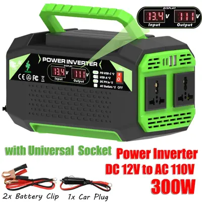 İnvertör 12V'dan 220V/110V 300W 500W, Çift USB ve TYPE-C Hızlı Şarj - 8