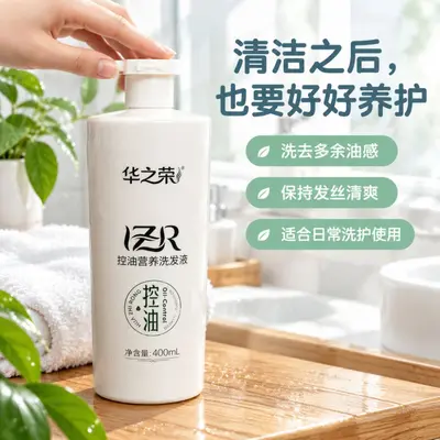 【妆字号】华之荣控油营养洗发液日常头发洗护清洁控油护发 - 3