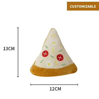 Peluş köpek oyuncağı, sesli, pizza ve ekmek tasarımı - 6
