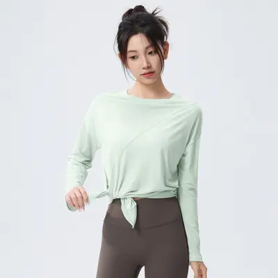 Women's Loose Long-Sleeve Yoga Top, Quick-Dry, Breathable - 12