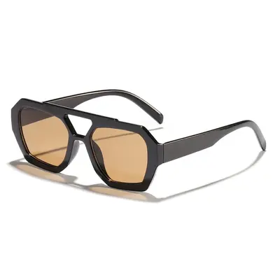 Damen-Sonnenbrille mit doppeltem Steg und unregelmäßiger Form im Ins-Stil - 9