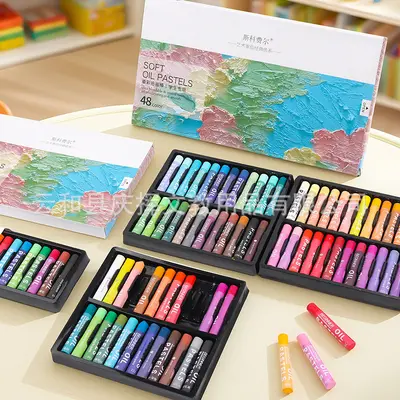 Yağlı pastel kalem seti, çocuk ve okul sanat malzemeleri - 5