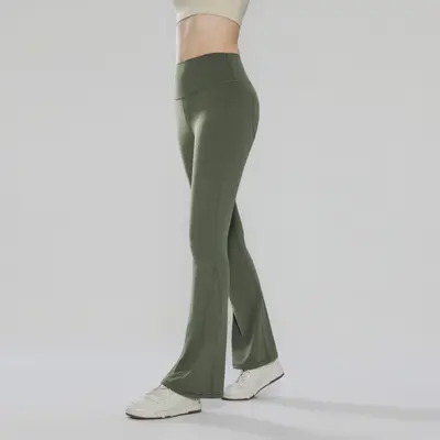 Yoga-Schlaghose mit hohem Bund, Pfirsich-Po-Effekt, bauchformend, mit Gesäßtasche - 9