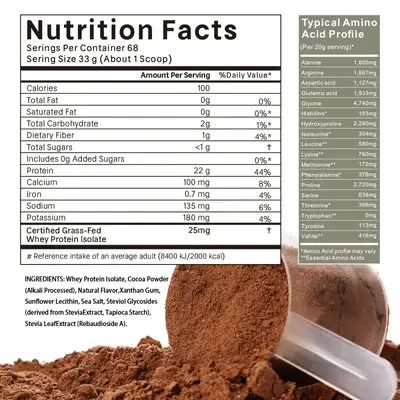 Chocolate Whey Protein Isolate High-Protein Powder - 3