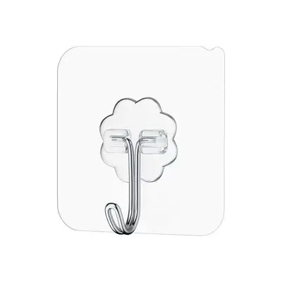 Adhesive Hook Without Drilling, Stainless Steel Transparent Hook for Doors