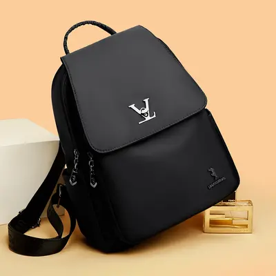 Pure Nylon Backpack, Water-Repellent and Wear-Resistant, Large Capacity - 4