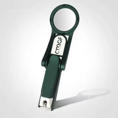 Nail clipper set with magnifier, anti-splash, stainless steel, 2-in-1 - 5
