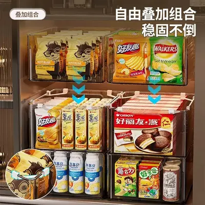Cabinet Storage Basket Desktop Snack Miscellaneous Organizer Storage Box Plastic Rectangular Transparent Acrylic Storage Container