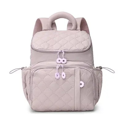 Diamond-Quilted Waterproof Mommy Bag, Multifunctional Diaper Bag - 9