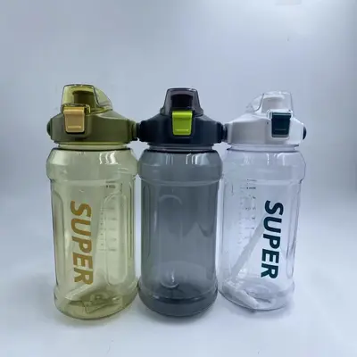 Große Kapazität Sporttrinkflasche 2 Liter Trend-Pipettenglas mit Skalierung tragbares einfaches auslaufsicheres stoßfestes Wasser-Trinkgefäß - 5