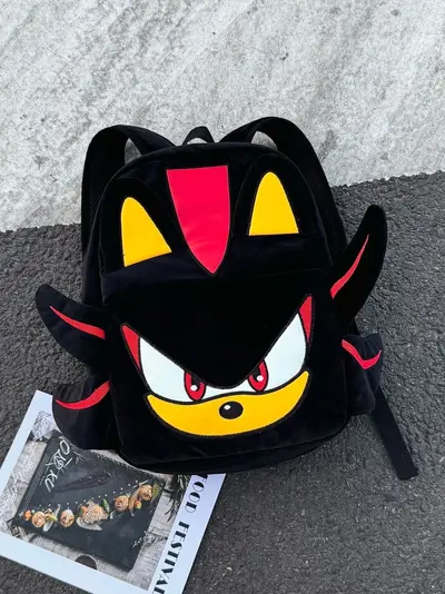 Black Plush Backpack for Middle School and Travel - 5