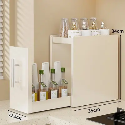 Kitchen seasoning rack, multi-layer, pull-out, condiment organizer - 10
