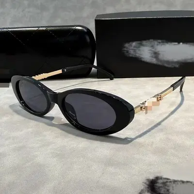 Oval Retro Women's Sunglasses, Polarized UV400, Acetate and Metal Frame - 7