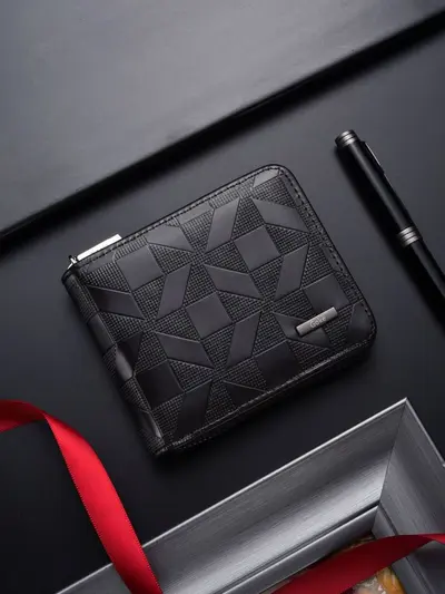 2026 Men's Wallet, Diamond Pattern, Short Zipper - 7