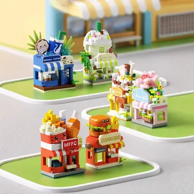 Micro Building Block Street Scene Set, Lemengxiang Compatible - 3