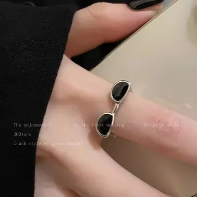 Silver zircon open adjustable ring, elegant - 7