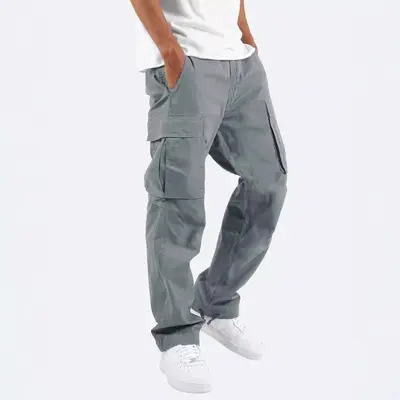 Men's Cargo Pants, Multi-Pocket, Drawstring Waist, Casual Trousers