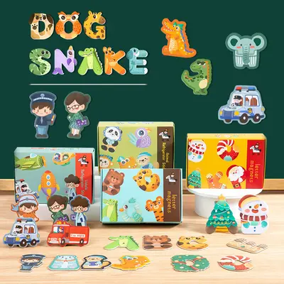 Magnetic Educational Fridge Magnet Puzzles for Kids Aged 3-6