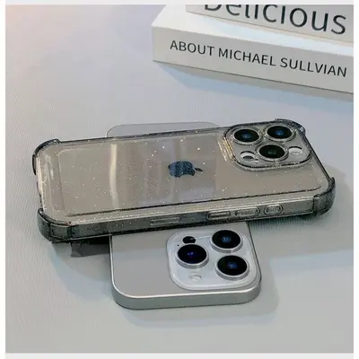 iPhone 16 Pro Max glitter kılıf, dört köşe koruma, yumuşak TPU