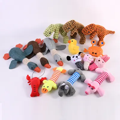 Plush Squeaky Vegetable, Fruit and Animal Dog Toy, Chew-Resistant - 4