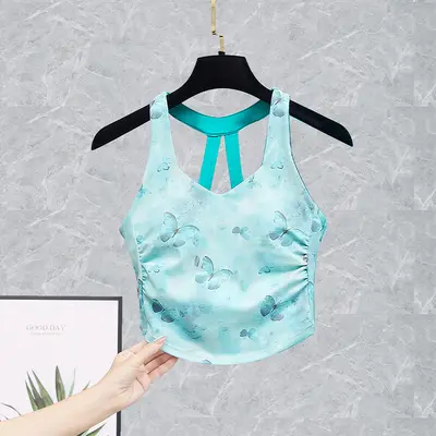Printed Women's Yoga Set 2026 with Cover-Up Top for Fitness - 8