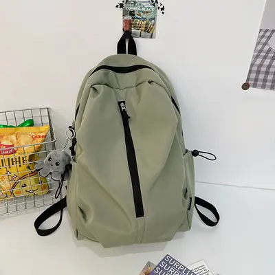 Korean Style Minimalist High School and College Backpack - 8