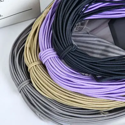 Renkli 2 mm lateks elastik ip, yüksek elastikiyetli yuvarlak, spor çanta aksesuarı - 4