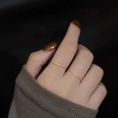 Titanyum çelik yüzük, 0.5mm, mat, kadın - 4