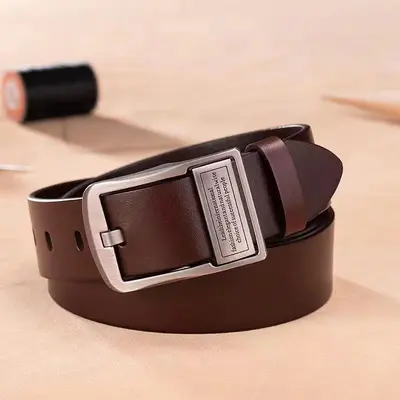 Sınır ötesi erkek hakiki deri pin tokalı kemer retro kemer moda rahat hakiki inek derisi kot kemer üreticisi toptan - 7