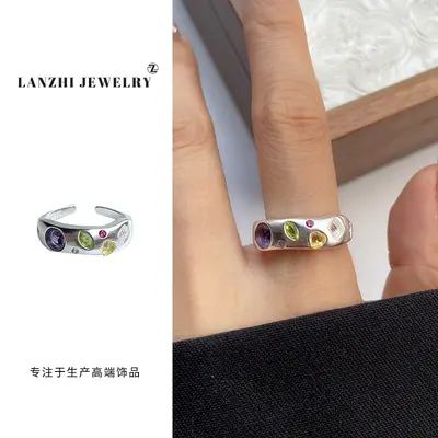 Lanzi 925 Silver Women's Ring Korean Design Adjustable - 8