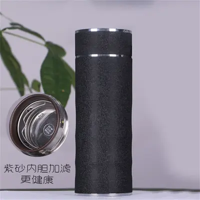 Yixing Purple Clay Zisha Thermos Mug with Lid, for Car and Office - 9