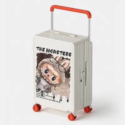Labubu Print Combination Lock Trolley Suitcase with Silent Wheels - 7