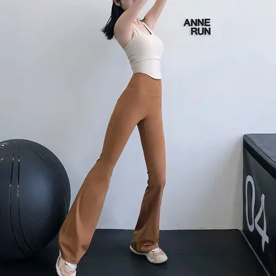 阔腿瑜伽裤女高腰提臀喇叭裤显瘦运动健身裤休闲裸感高弹跑步长裤