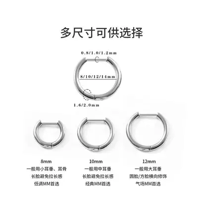 Titanlegierungsohrring F136, massiver Ring, Unisex, Piercing-geeignet