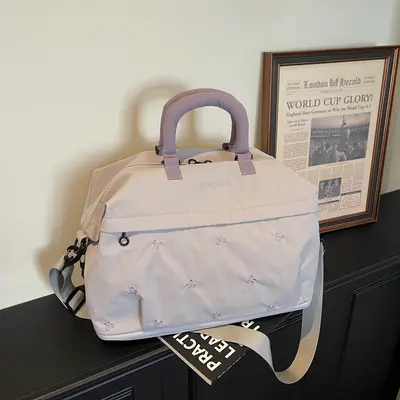 Women's Portable Short Trip Travel Bag 2026 New Trendy Fashion Outdoor Storage Luggage Bag Large Capacity Crossbody Fitness Bag - 10