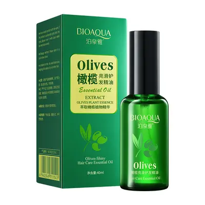 Масло для ухода за волосами Poquan Ya Olive для окрашенных, завитых и выпрямленных волос, питает сухие и вьющиеся волосы, разглаживает и смягчает пряди, кондиционер для волос - 7
