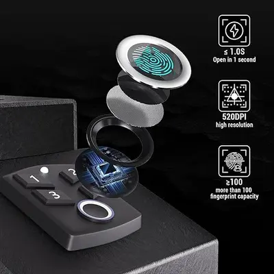 Side-Mount Pistol Box with Fingerprint and Password Lock