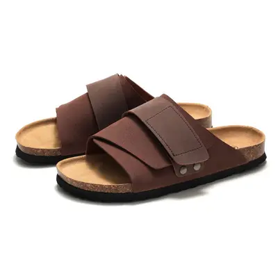 Ruizu Kork-Hausschuhe für Herren und Damen, Leder, für draußen
