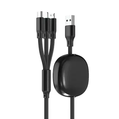 100W one-to-three data cable gift retractable three-in-one fast charging cable mobile phone charging cable three-in-one customizable - 7