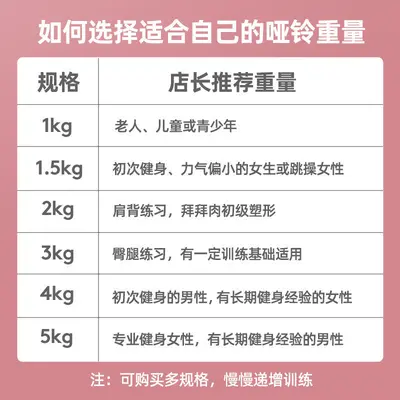 朗威哑铃女士健身家用器材儿童小重量2kg一对男士青少年组合套装 - 7