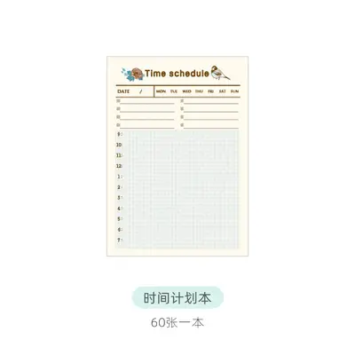 Blue Bird Flower Portable Weekly Planner Notebook - 7