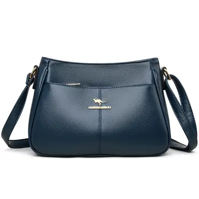 Soft Leather Women's Shoulder Bag, Large Capacity, Solid Color - 8