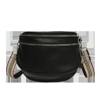 Wide-Strap Shoulder and Crossbody Waist Bag, Large Capacity