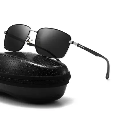 Metal Frame Polarized Driving Sunglasses - 1