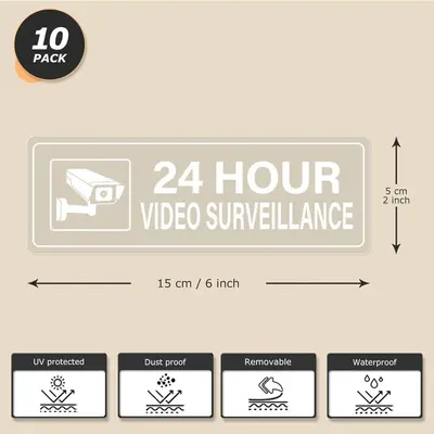 Şeffaf su geçirmez CCTV kamera uyarı etiketi
