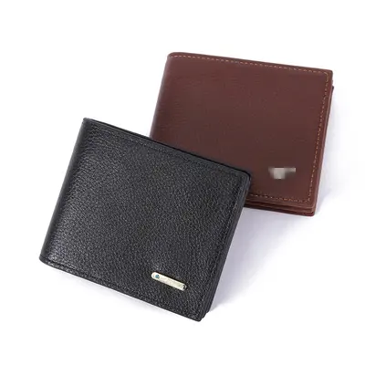 Short Men's Wallet, PU Leather, with Zipper Coin Pocket - 1