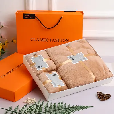 Coral fleece bath towel set 3-piece quick-dry - 11
