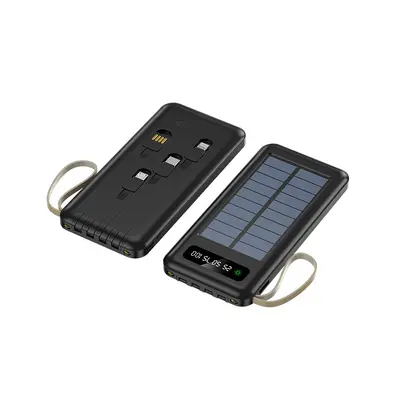 Sınır ötesi toptan satış açık hava güneş enerjili powerbank büyük kapasiteli 20000 mAh kompakt mobil güç kaynağı dahili kablolu - 7